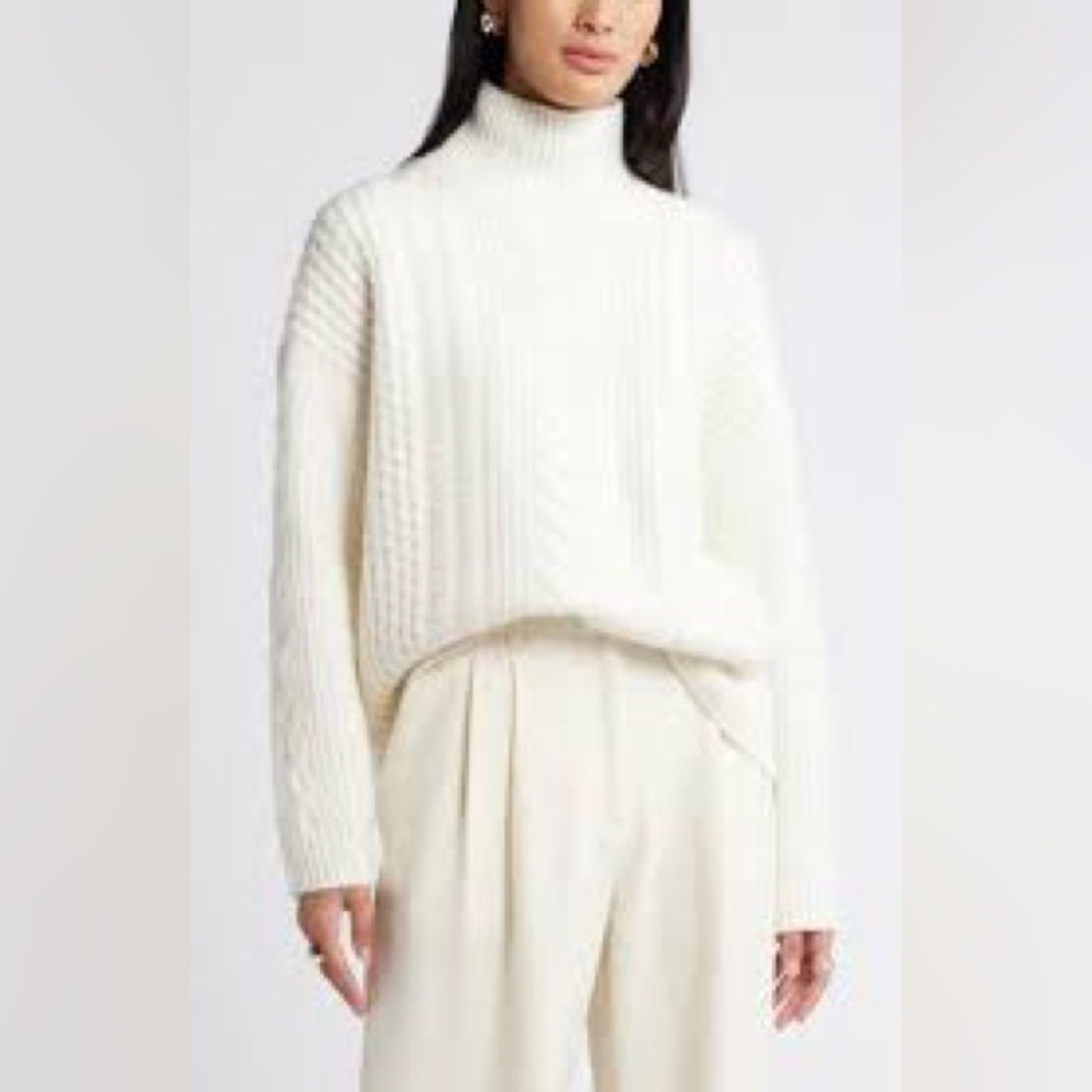Nordstrom White Turtleneck Sweater